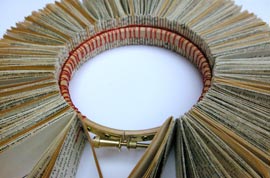 Circle of text sewn together